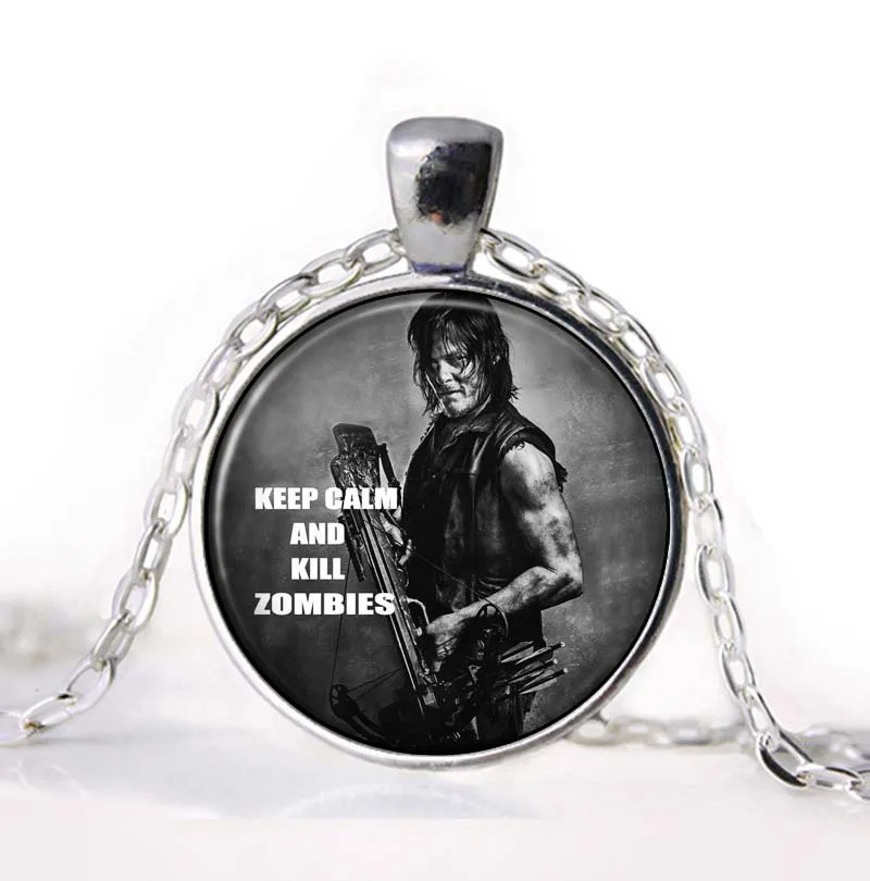 THE WALKING DEAD Necklace Pendant DARYL DIXON Crossbow Rick Grimes Punk Gothic Glasses Ancient Pendant Necklace Gift Chain