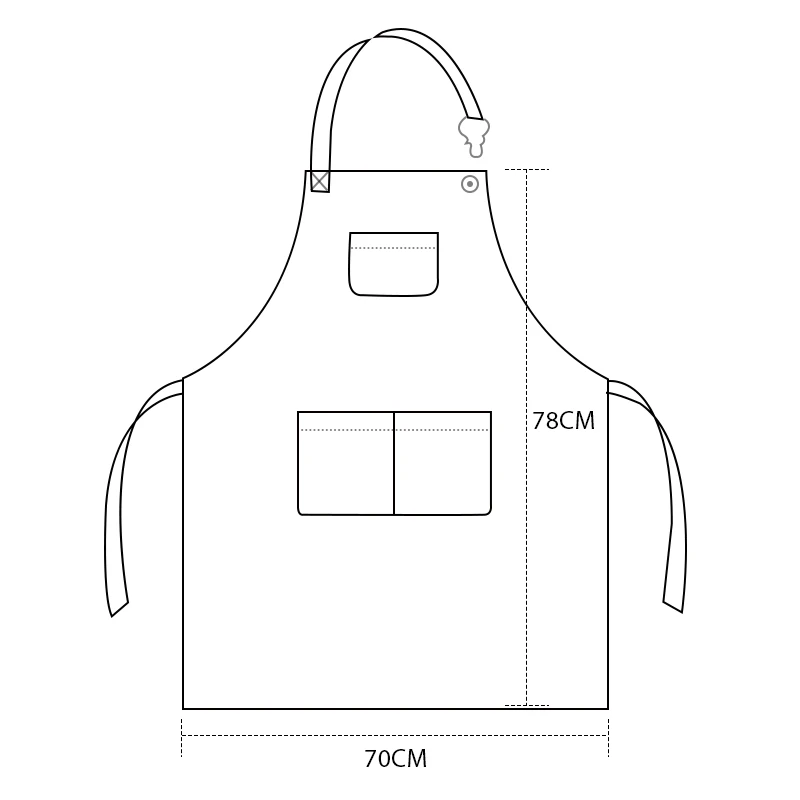 Breve avental chef clássico ajustável aventais com 3 bolsos para homem mulher barista pintor cozinha cozinhar acessórios