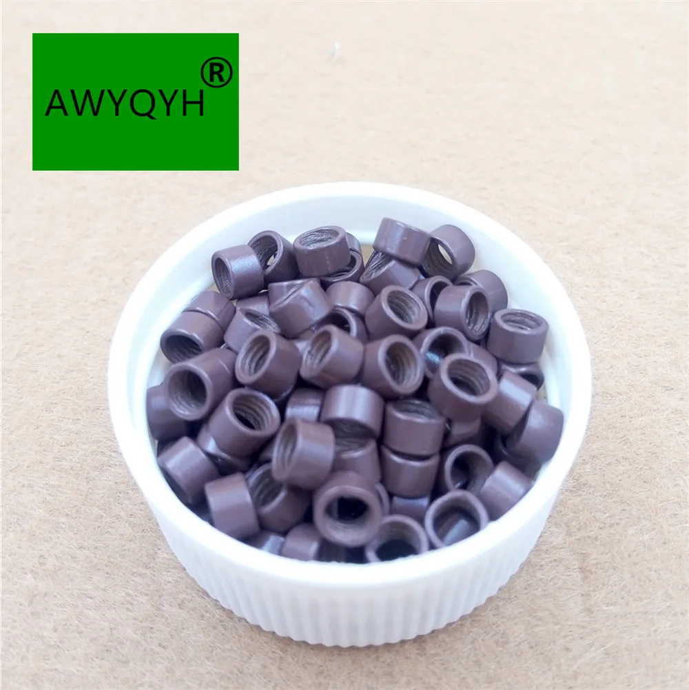 1000 Pcs 4.5 Mm Thead Mikro Cincin Manik-manik Tautan dengan Sekrup untuk Stick Rambut Ekstensi 8 # Gelap Rambut Pirang