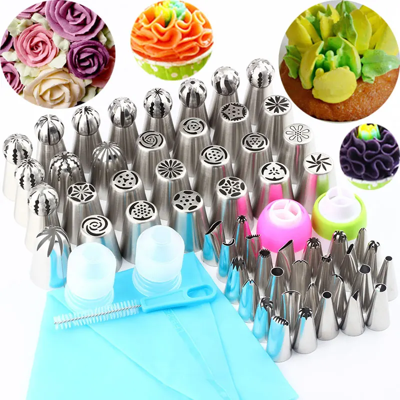 

Russian cake Decorating 61Pcs Pastry Ball Shape Nozzles Steel Stainless Icing Piping Cakecup Cream Kitchen Bakeware Tools