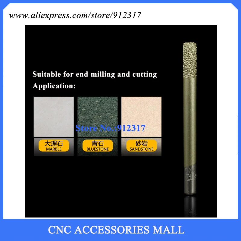 CNC stone carving bits Marble engraving tool flat end mills straight knife smelting diamond engraving machine tool