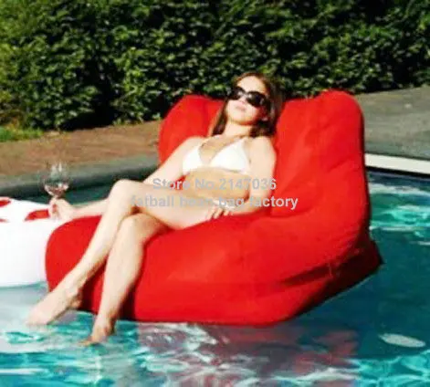 Red outdoor waterproof bean bag chair, external beanbag seat furniture in your pool