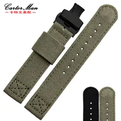 Denim watchband for citizen Seiko NO.5 SNE331 SNE329 18mm 20mm 22mm black khaki nylon watch strap with butterfly buckle bracelet