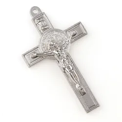 Silver Plated Jesus Crucifix Christian Jewelry Crosses Charms Saint Benedict Crucifix Pendants For DIY Pendants Necklace Jewelry