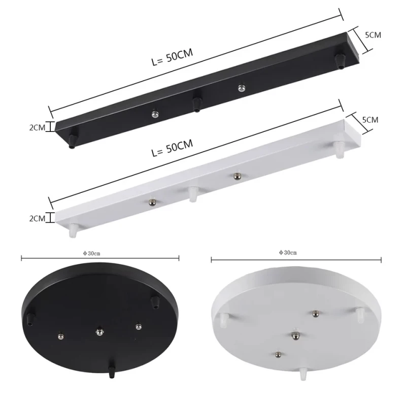 

Chandelier Accessories Round Rectangular Lamp Holder 3 Black Or White Ceiling Mounting Plate Ceiling One-Word Disc Ceiling Plate