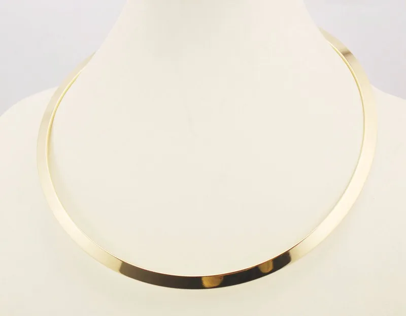 Stainless Steel Jewelry Round Golden Woman Collar Necklace Chorker Fashion