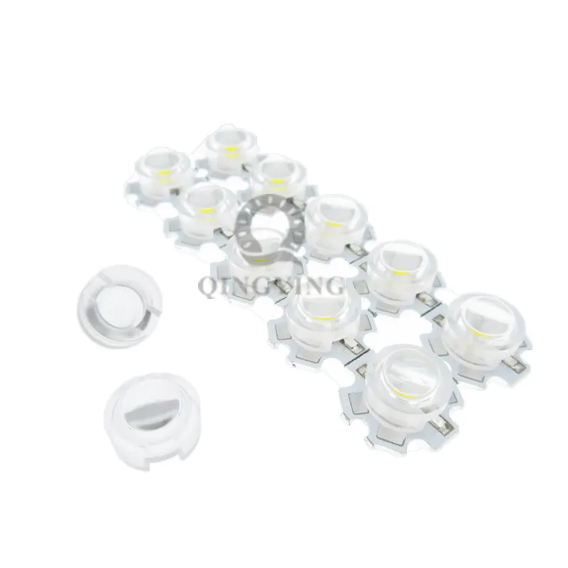 100 Stück 13 mm 1 W 3 W Mini-LED-Linse 15 30 45 60 90 100 Grad für IR CCTV LED PCB konvexer Acryl-Linsenhalter Reflektor-Kollimator – Detail 4