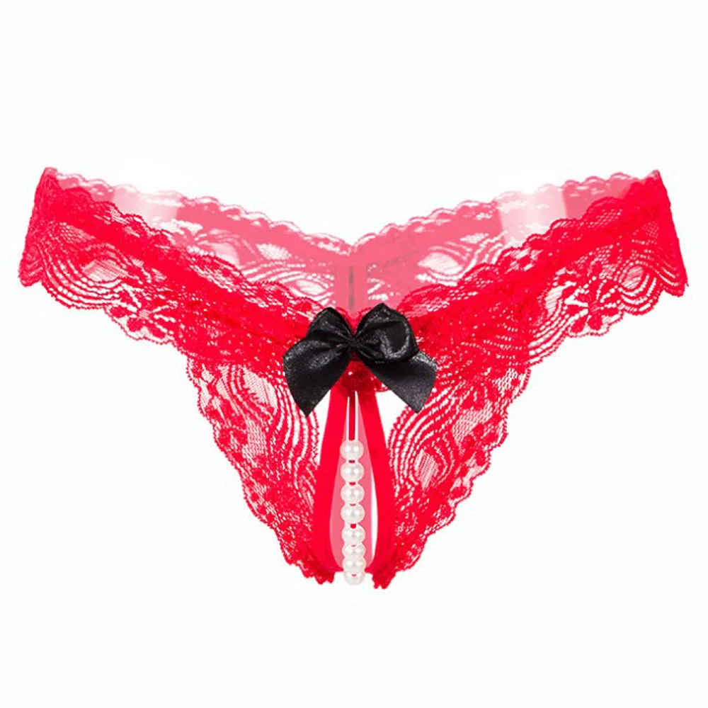 String en dentelle sans couture pour femmes, sous-vêtements féminins, tongs sexy, perle, string, sans entrejambe, respirant, vêtements de nuit, été