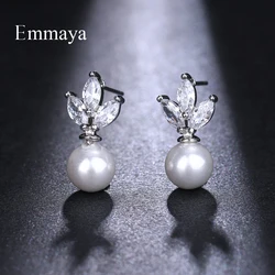 Emmaya Luxury Austrian Clear Cubic Zirconia Earrings for Women Imitation Earrings Ear Dangle Women Girl Jewelry