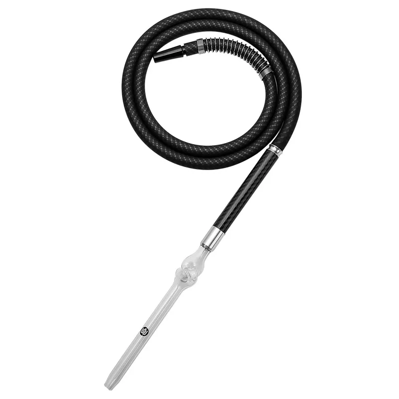 Imagem -02 - Yimi Alumínio Liga Hookah Mangueira Fibra de Carbono Conjunto de Mangueira de Silicone Adaptador Shisha Primavera