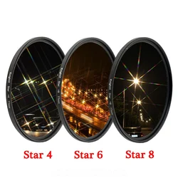 KnightX-Camera Lens Filter Set, Star Line, 49mm, 52mm, 55mm, 58mm, 62mm, 67mm, 77mm, apto para Canon, Sony, Nikon, 700d, 1200d, 400d, foto clara