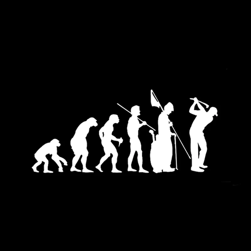 QYPF 14.1*6.3CM Evolution Golfing Vinyl Decal Sports Decor Car Sticker Silhouette Extreme Movement C16-1526