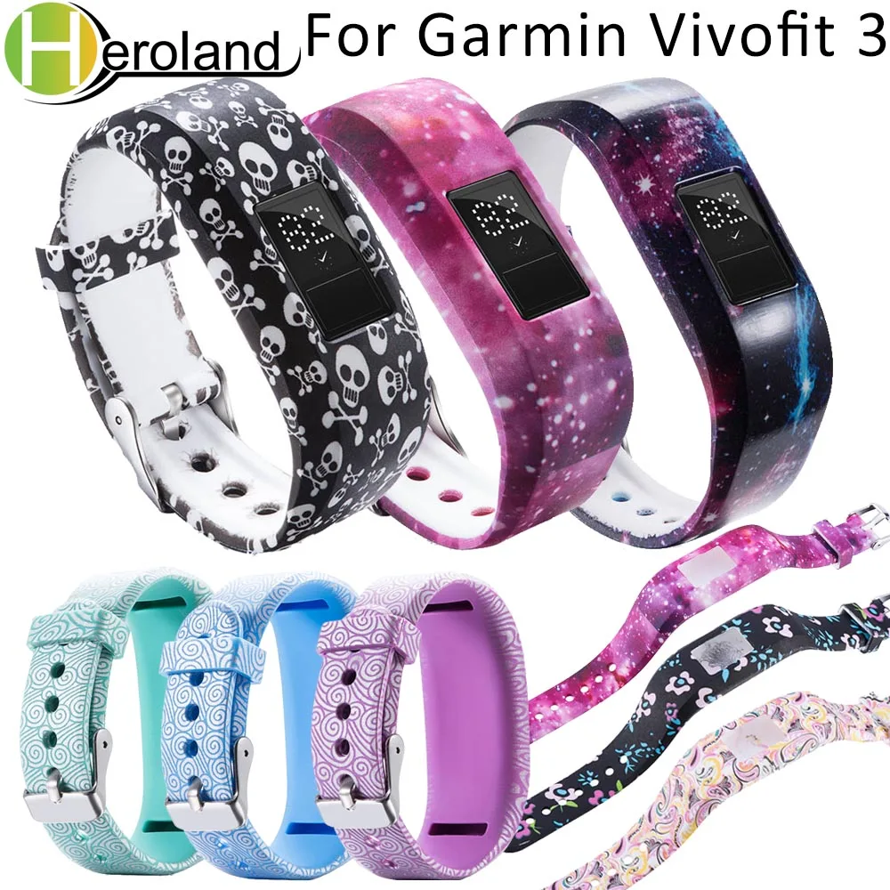 Silicone Bracelet watch band For Garmin Vivofit 3 Band soft Replacement Wristband Strap Accessory Metal Clasp for Garmin JR/JR2