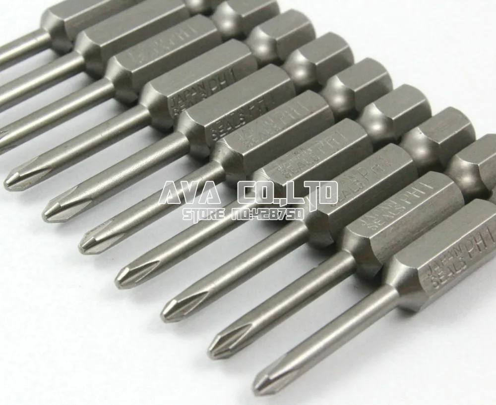 10 Pieces Magnetic Phillips Screwdriver Bit S2 Steel 1/4