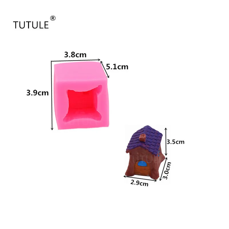 Gadgets 3D House Silicone Mold - Fondant Cake Decorating Chocolate Candy Mold Resin Jewelry Making Pendant DIY Soap Push Mould