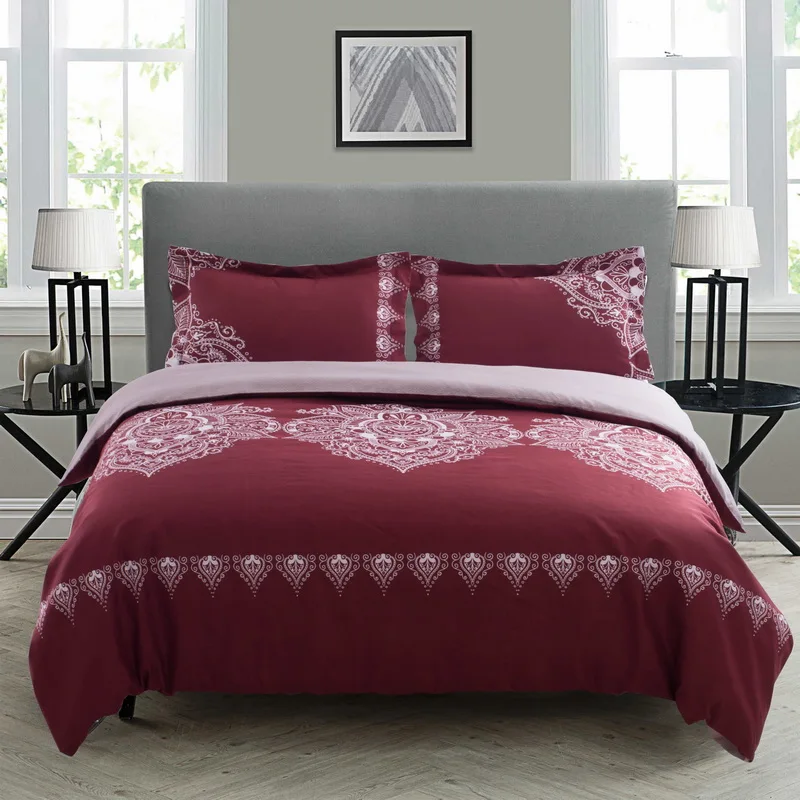 SIMPLEOPULENCE 3pcs Duvet Cover Set Polyester luxury Printed Soft Include Quilt Cover Pillow Cases Twin Queen King