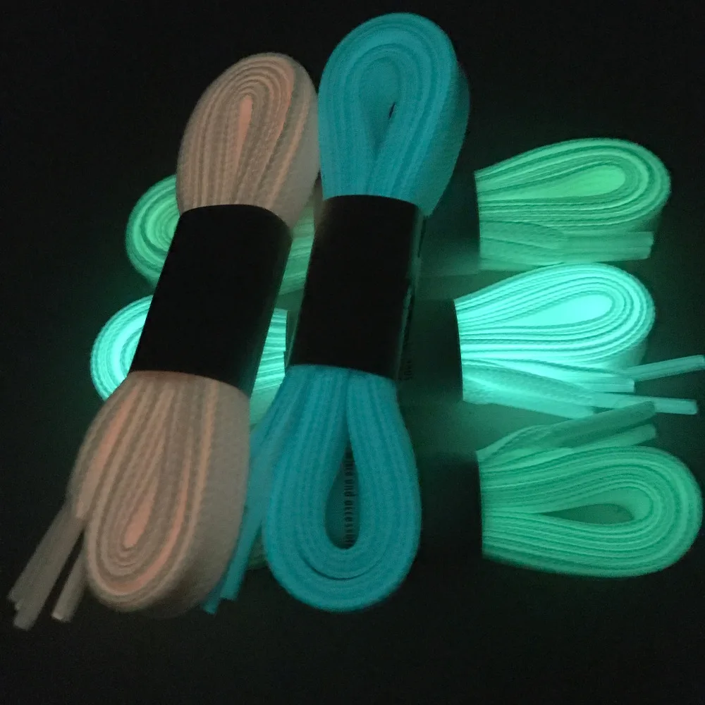 1 paar 80-100 cm sport lichtgevende schoenveter gloed in de donkere kleur fluorescerende schoenveter Athletic Sport shoe lace reflecterende schoenveters