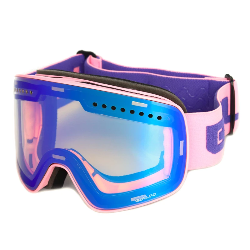 

Bollfo Winter Magnetic Ski Goggles Double Lens Anti-fog UV400 Protections Snowboarding Goggles for Men Women Riding Face Mask