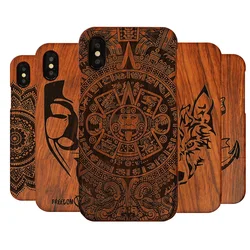 Natural Wood Bamboo Phone Case For iPhone XS Max XR X 8 7 7Plus 6 6 6s plus 5 5s se Cover Wooden Shockproof Protector Coque