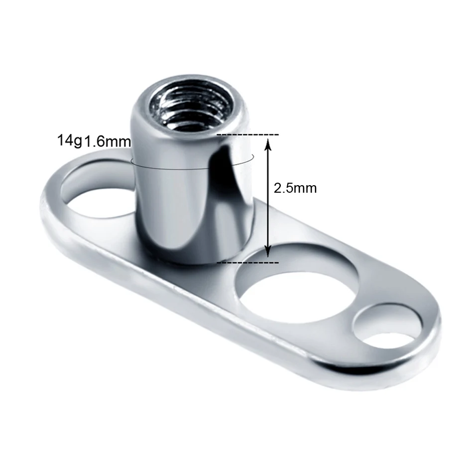 1PC G23 Titanium Dermal Anchor Skin Diver Base Surface Barbell Piercings Micro Dermal Anchor Tops Mamilo Pircings Body Jewelry