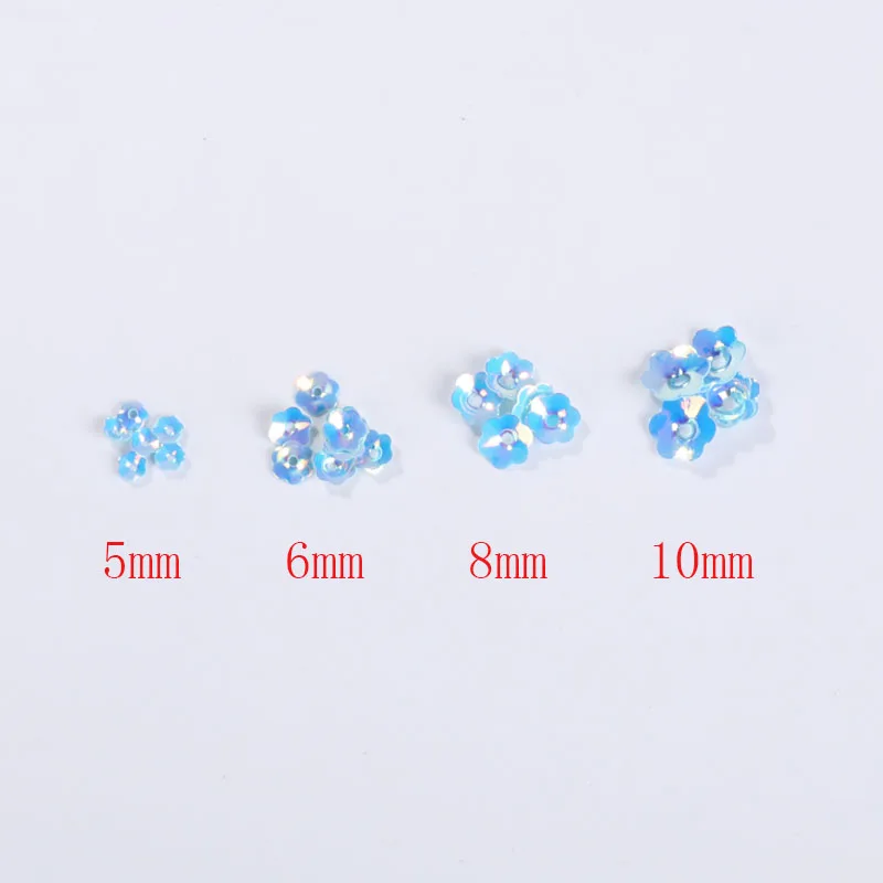 밝은 컵 매화 스팽글, 웨딩 색종이 중심 구멍, 의류 액세서리 1 봉제 포함, 5mm 배치 당 720 개 (10g)