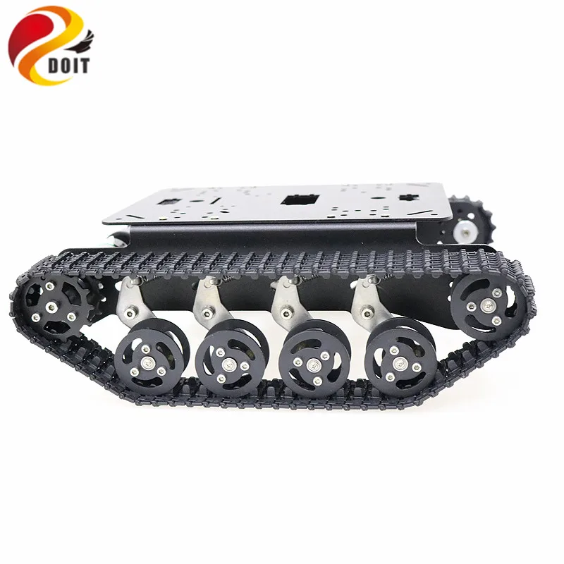 Shock Absorber Metal RC Robot Tank Chassis Kit with Track, DC Motor, Tracked Mobile Platform R3 Raspberry Pie