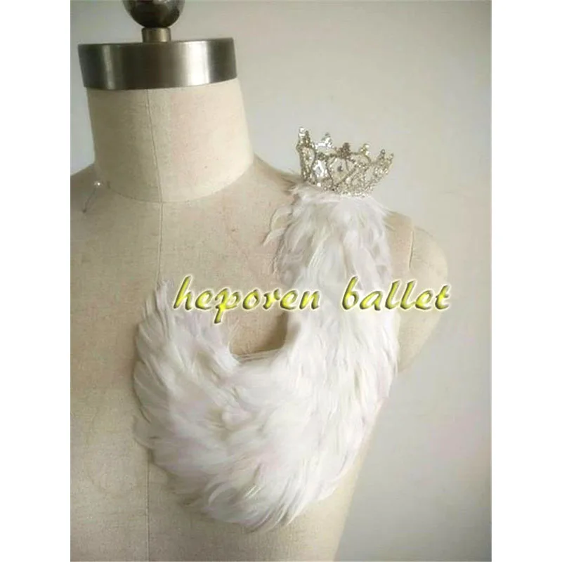 Hand Made Swan Lake Ballet White Feather Headwear With Crown Solo Dance,Prince White Bird Crown Ornament Retail Wholesale