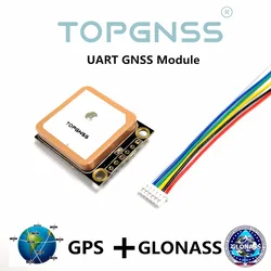 Módulo receptor de antena GPS UART, dispositivo de 3,3-5V, TTL, GPS, GLONASS, modo dual, M8n, GNSS, FLASH incorporado, NMEA0183, FW3.01, TOPGNSS