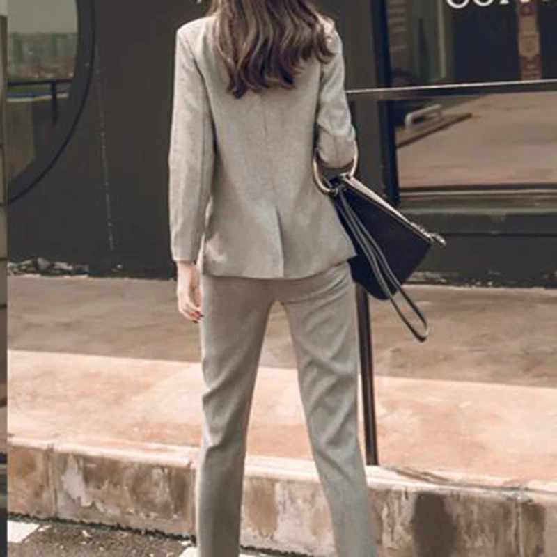 New Women Suit Jacket+Pants 2024 Autumn Blazers For Women 2-Piece Fashion Luxury Ladies Suits Office Ladies Thick Pant Set