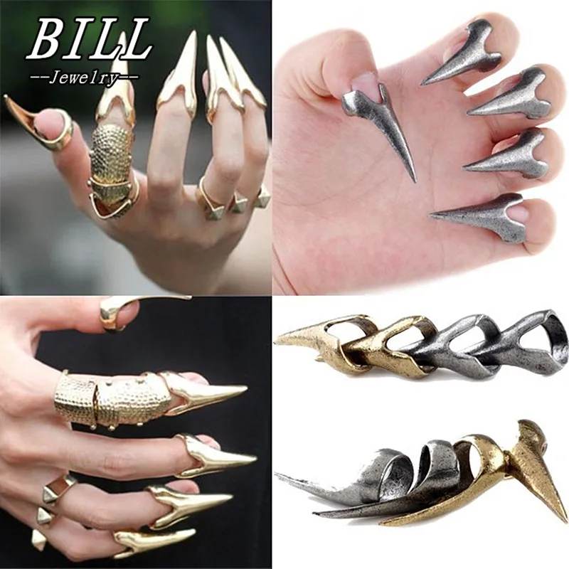 Vintage Claw Nail Rings Women Men Steampunk Bijoux Anel Anillos Party Ring Punk Fingers Accessories Fashion Jewelry