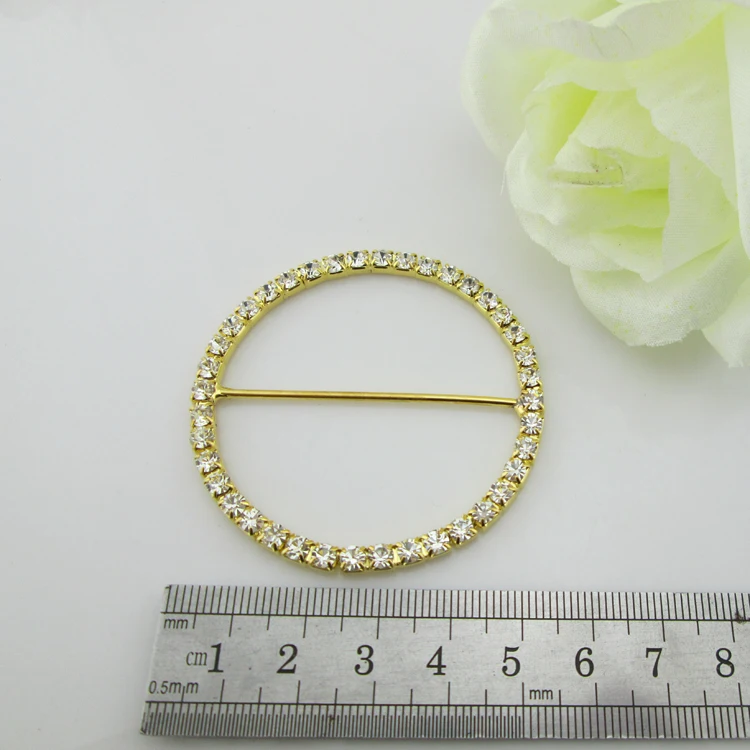 10pcs round rhinestone buckle for wedding invitation card 40mm