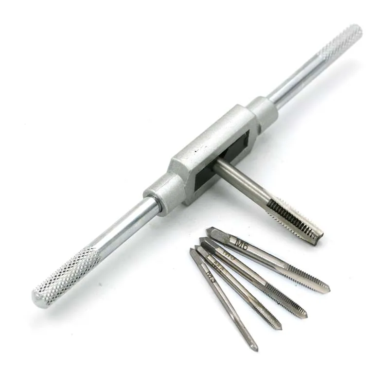 Juego de grifos de enchufe métrico de rosca de tornillo de mano 3F, M3, M4, M5, M6, M8 con llave de grifo ajustable, 1/16-1/2 ", nuevo, 6 piezas