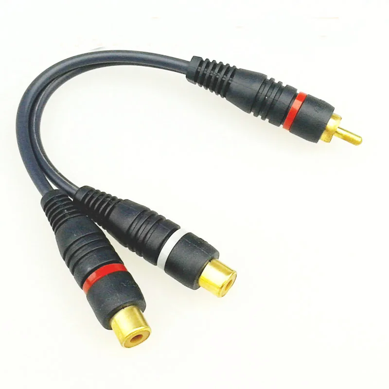 2 rca Stecker auf 1 rca Buchse ofc Audio Splitter Kabel Audio Konverter Adapter Verteiler kabel Kabel leitung für Car Audio