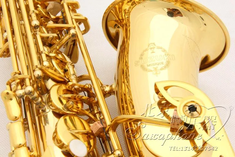 

Suzuki A901 Professional Electrophoresis Gold Alto Saxophone Eb Sax Double Tendons Top Musical Instruments For Beginners Test