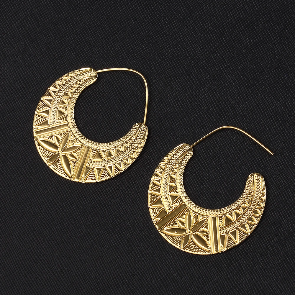 Ethlyn Ethiopian Dangle Earrings for Women Gold Color Drop Earrings Fashion Jewelry African/Eritrean Wedding Jewelry E194