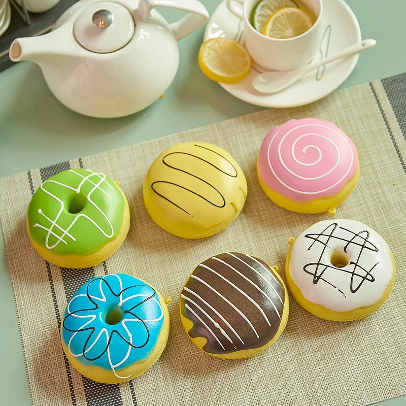 6pcs/set Kid s Simulation Donuts Collectibles Soft Squishy Jumbo Mini Donut Squishy Kitchen s Artificial Foods