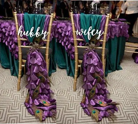 Hubby Wifey Laser Cut Chair Signs - Wooden Wedding Sign - Wedding Chair