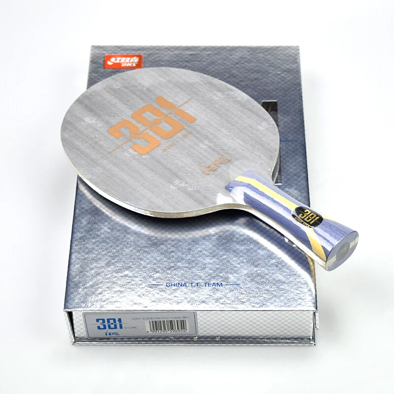 DHS Hurricane 301 (H301) Pisau Tenis Meja (untuk Tiongkok T.T. Tim) Arylate Karbon ALC Raket Ping Pong Kelelawar Dayung