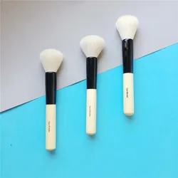 Wood Handle Multi Purpose Face Blender Powder Blush Bronzer Makeup Brush Soft Goat Hair Cosmetic Blending Tool