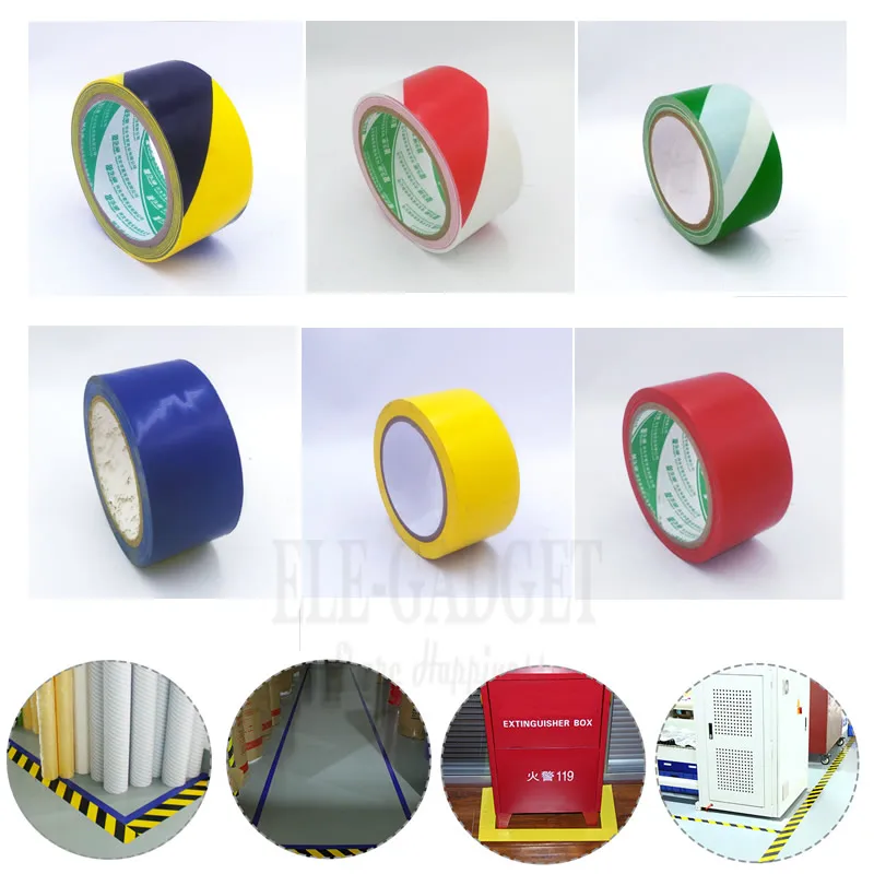 

1-Roll 48mm*18m Color Waterproof PVC Warning Tapes Anti-Skid Caution Barrier Safety Tapes For Home Warehouse Factory School Use