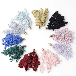 6pcs 66/68mm 2Size Mix Flower Tassels Floral Pendant Crochet Fabric Charm Drop Earring Tassel for Jewelry DIY Graft Making