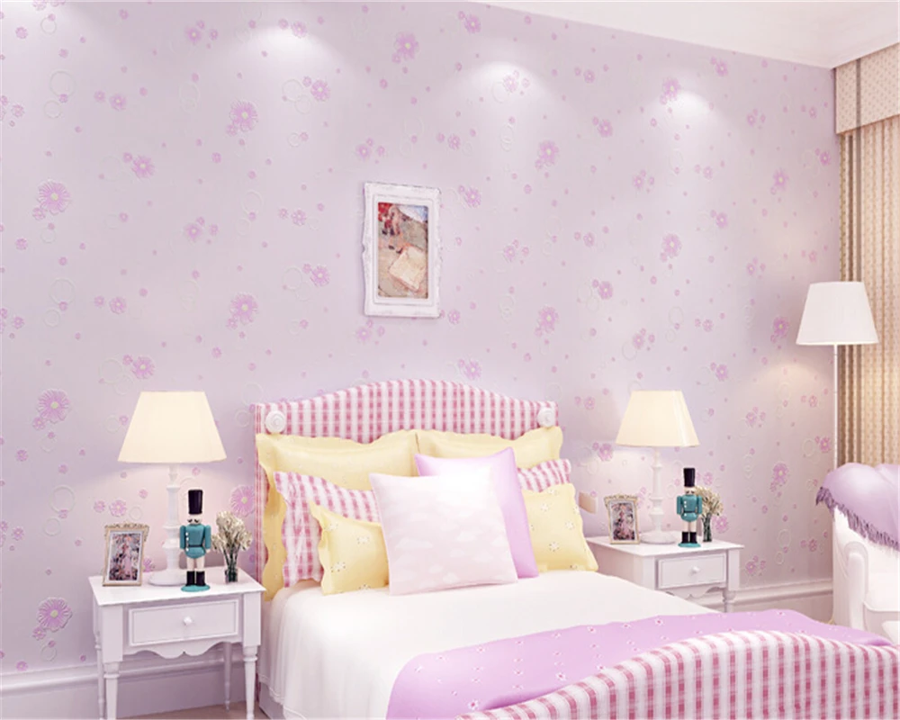 

beibehang papel de parede Non woven fabric embossed children's room cartoon room Princess bedroom living room wallpaper behang