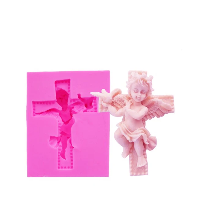 Cross & Angel Peace Dove Silicone Mold Cake Decoration Fondant Cake 3D Birds Sugar Dippers are food grade silicone T0752