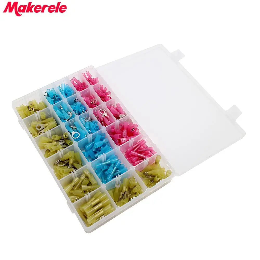 480pcs/Box GP-H002 Assorted Insulated Electrical Wire Terminals Crimp Connector Spade