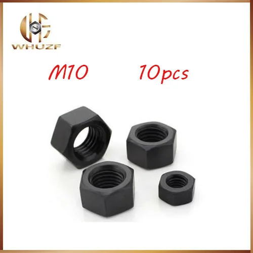 

Free shipping 10pcs/Lot Metric Thread M10 Black Grade 8.8 Carbon Steel Hex Nut Hexagonal Nut Screw Nutstainless bolts,nails