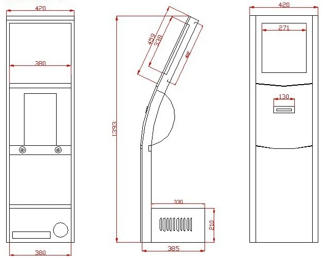 Monitor/carcasa/funda/soportes/soporte para sistema de gestión de colas de máquinas expendedoras de tickets, automáticas e inalámbricas