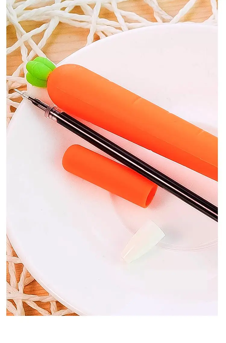 Jonvon Satone 30 Pcs Cute Super Sprouting Cartoon Carrot Neutral Pen Gel Korean Student Stationery 0.5 Water Pen School Supplies