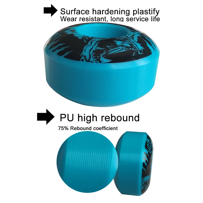 4x UGIN Skateboard Double wane wheels Resilient PU SHR-100A Extreme the Invert Board wheel High Rebound 52CM * 30CM Accessories