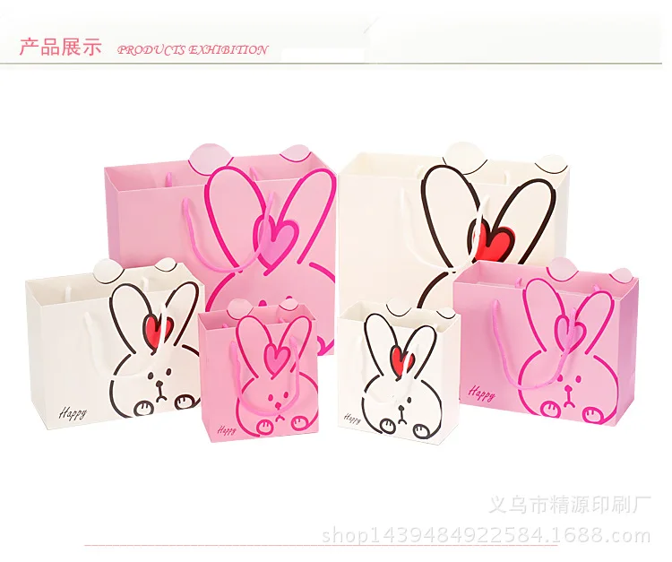 Cartoon rabbit gift bag Baby full moon Party supplies children birthday party gift bag portable gift bag