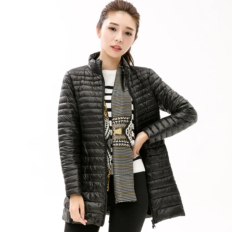 add new New Brand Ladies slim Long Winter Warm Coat Women Ultra Light 90% White Duck Down Jacket Women Jackets High Quality